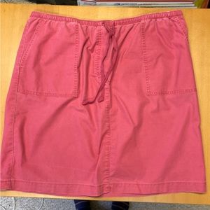 LL Bean sun washed canvas skirt, size XL, washed red.